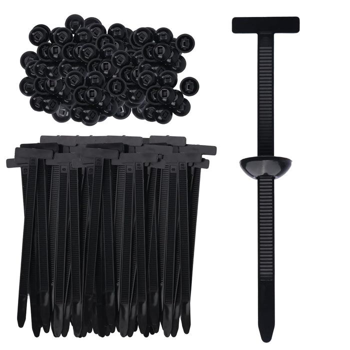 100 Pcs Nylon Universal Cable Tie Buckle for Car - Self-Locking and Easy Install Zipper Clips with Pin & Button Design - UV-Resistant Zip Tie for Quick and Effortless Car Daily Repair