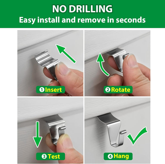 Vinyl Siding Hooks, Heavy-Duty Stainless Steel Siding Hooks Vinyl Siding Hangers, Low Profile & No Holes Needed Siding Clips for Hanging Wreaths (silver-10pack)