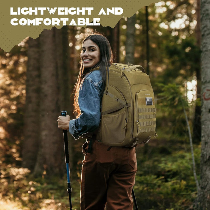 Maelstrom Tactical Backpack for Men, 40L Military Backpack,Water Resistant Assault Pack for Women, 3-Day Bug Out Bag for Hiking, Camping, Gym with Molle System-Khaki