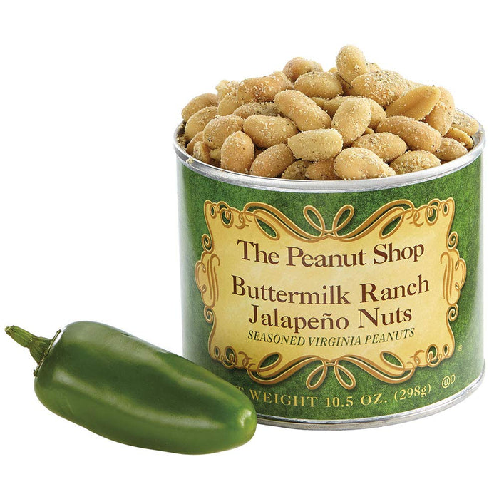 The Peanut Shop of Williamsburg Hot Habanero Chile Pepper Virginia Peanuts, Williamsburg Peanuts Store Gourmet Gift - 10.5 Oz Tin