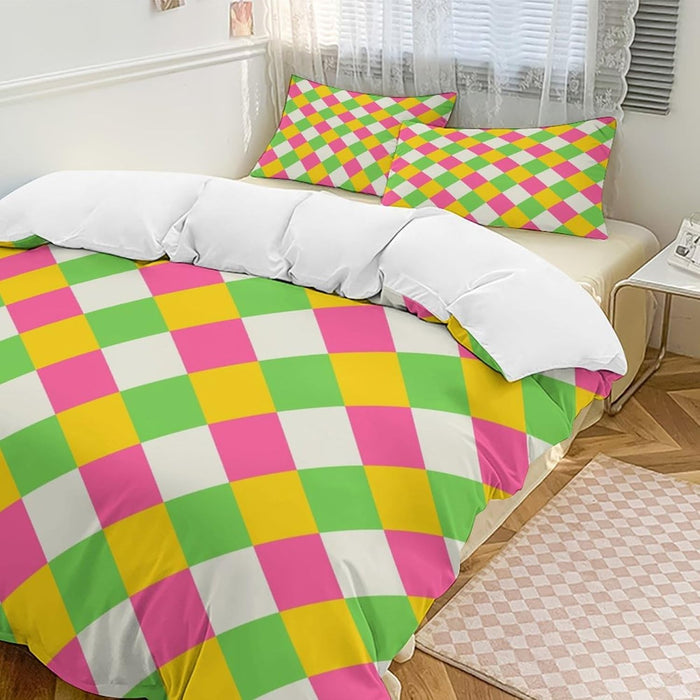 Modern Mid Century Duvet Cover, Vintage Geometry Bedding Sets Soft Comforter Cover，Aesthetic Abstract Art Bedding 3 Piece (1 Duvet Cover 86"x70" + 2 Pillow Sham 20"x30")