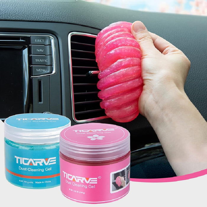 TICARVE 2Pack Cleaning Gel for Car Cleaning Putty Car Slime for Cleaning Car Detailing Putty Detail Tools Car Interior Cleaner Automotive Car Cleaning Kits Keyboard Cleaner Blue Purple (320g/11.2oz)