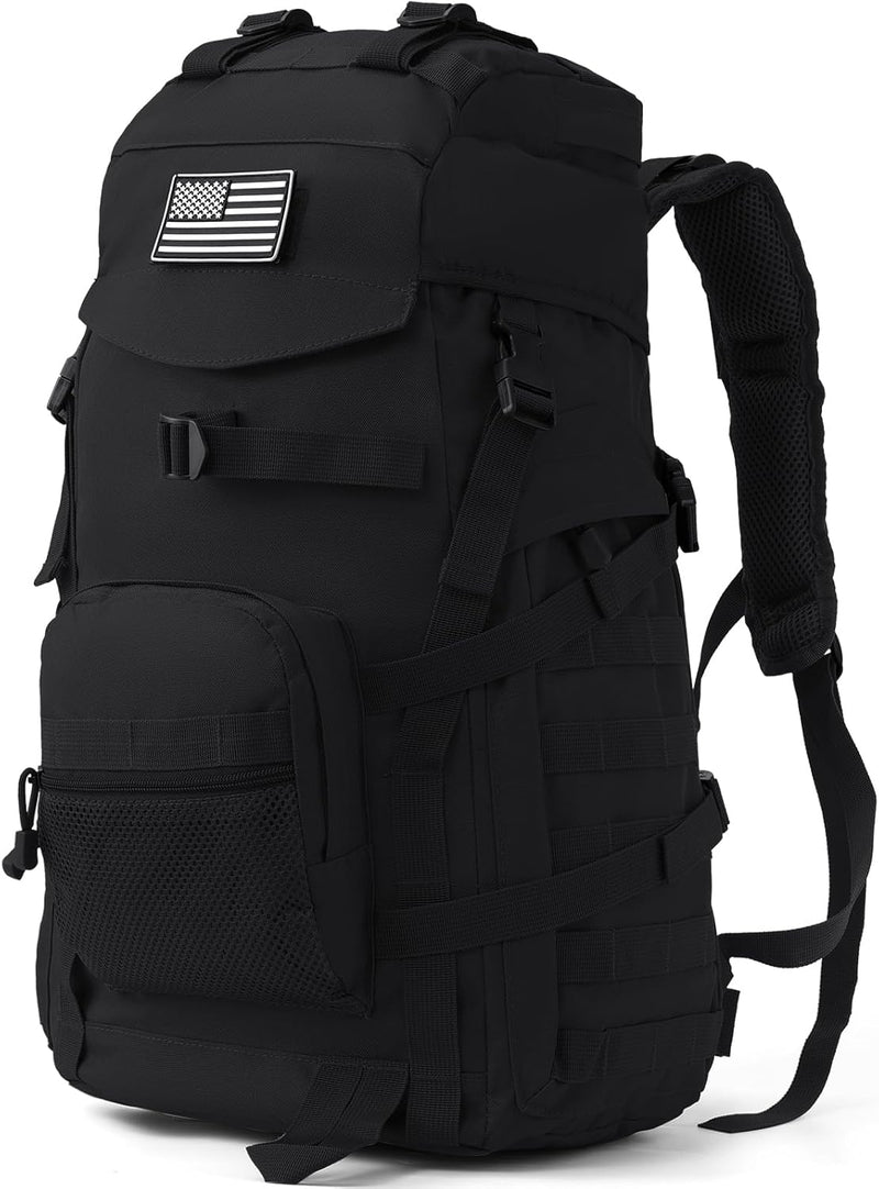 50L Tactical Backpack for Men and Women, Water-Resistant Molle Rucksack, Large Military Assault Pack for Hiking, Hunting, Camping, Gym & Outdoor Survival Khaki