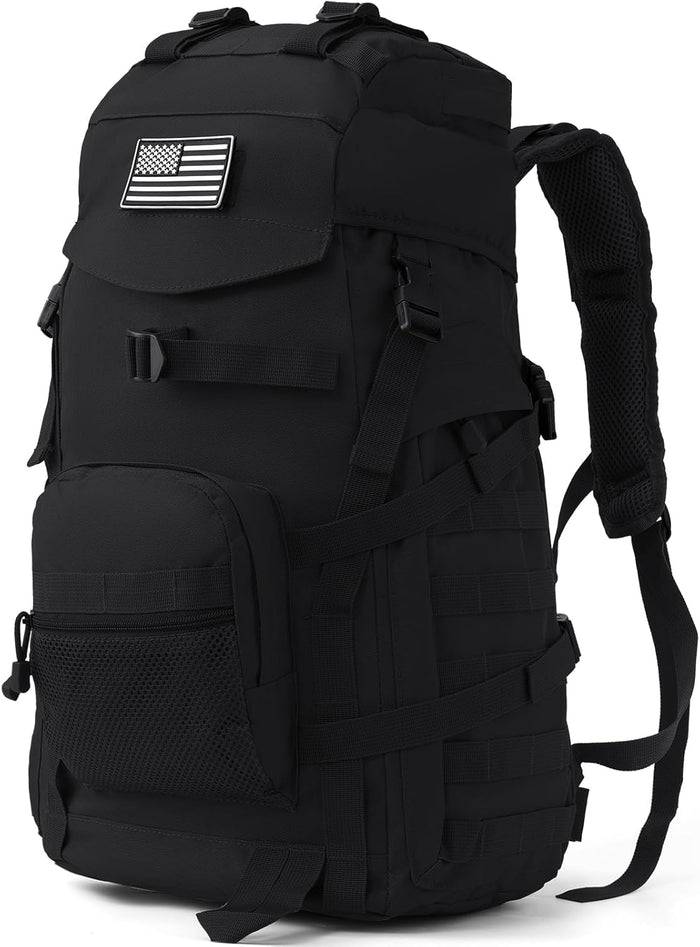 50L Tactical Backpack for Men and Women, Water-Resistant Molle Rucksack, Large Military Assault Pack for Hiking, Hunting, Camping, Gym & Outdoor Survival Green