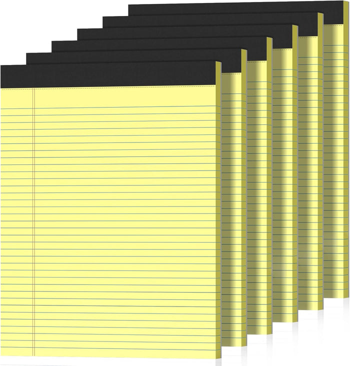 12 Pack Legal Pads 8.5 x 11 College Ruled 600 Sheets Note Pads 8.5 x 11 Inch Notepads Perforated Writing Pads 8.5 x 11 Pads of Paper Lined White Paper, 50 Sheets per Notepad for Home, Office, School