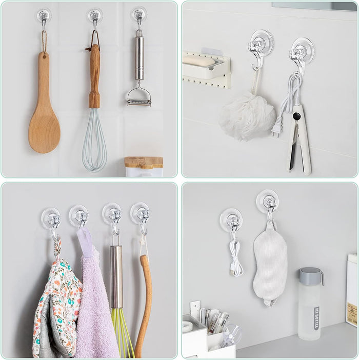 VIS'V Wreath Hanger Wreath Hooks Large Suction Cup Clear 2 Pcs