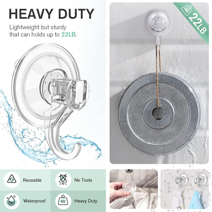 VIS'V Wreath Hanger Wreath Hooks Large Suction Cup Clear 2 Pcs