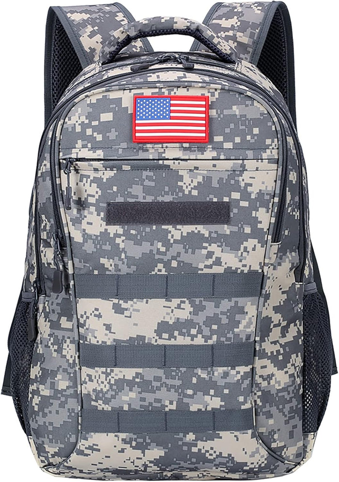 Camo Backpack,Military Tactical Backpack for Men with Flag Patch,30L School Backpack for Outdoor