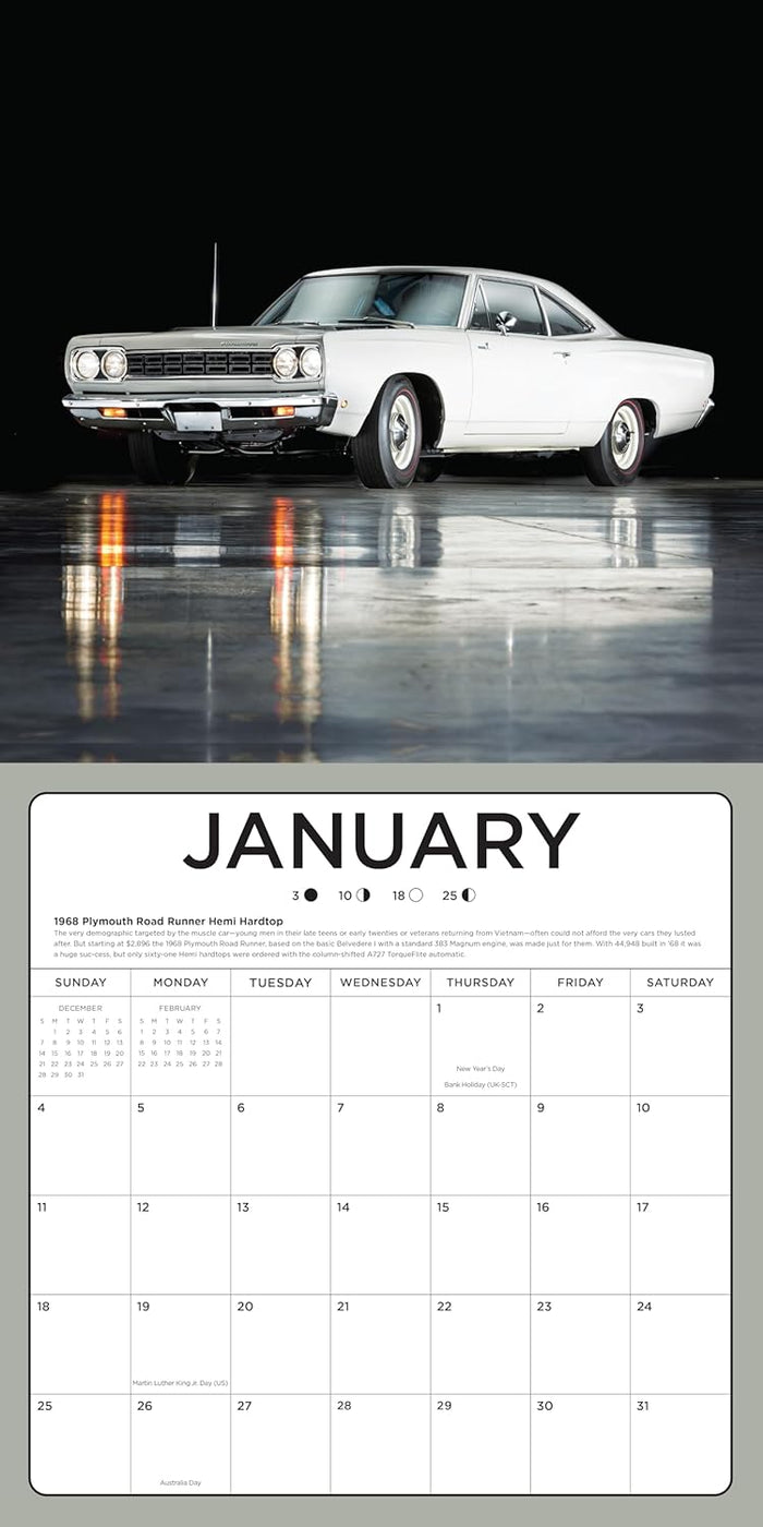 American Muscle Cars 2026: 16-Month Calendar--September 2025 through December 2026