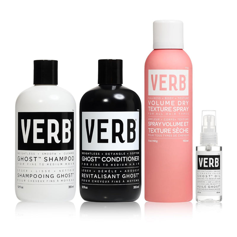 VERB Ghost Shampoo & Conditioner Duo Set - Infused with Moringa Oil -Cleanses + Moisturizes Fine and Weighed Down Hair - Vegan, No Parabens or Harmful Sulfates