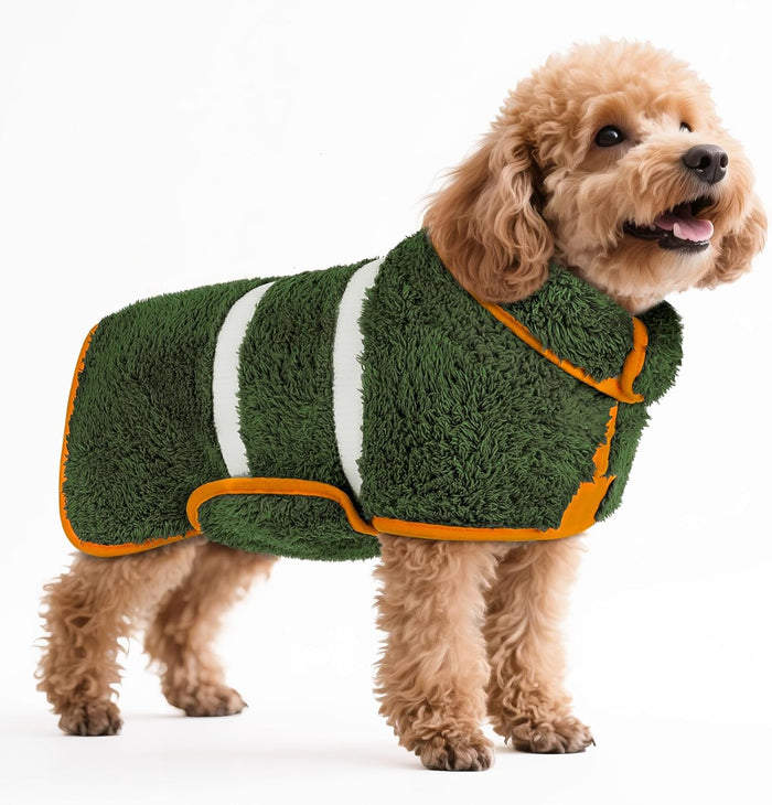 Bienbee Dog Bathrobe, Quick Drying Super Absorbent Dog Robes for After Bath, Warm Keeping Dogs Towel, Dogs Bath Supplies, Dark Blue XL