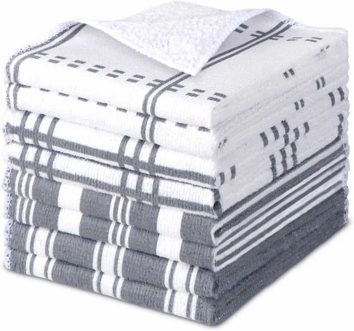 AIDEA Kitchen Towels, Absorbent Dish Cloth for Kitchen, Soft Dish Towels for Home, Multi-Purpose Cloths for Household Cleaning and Drying-8PK, 12”x12”