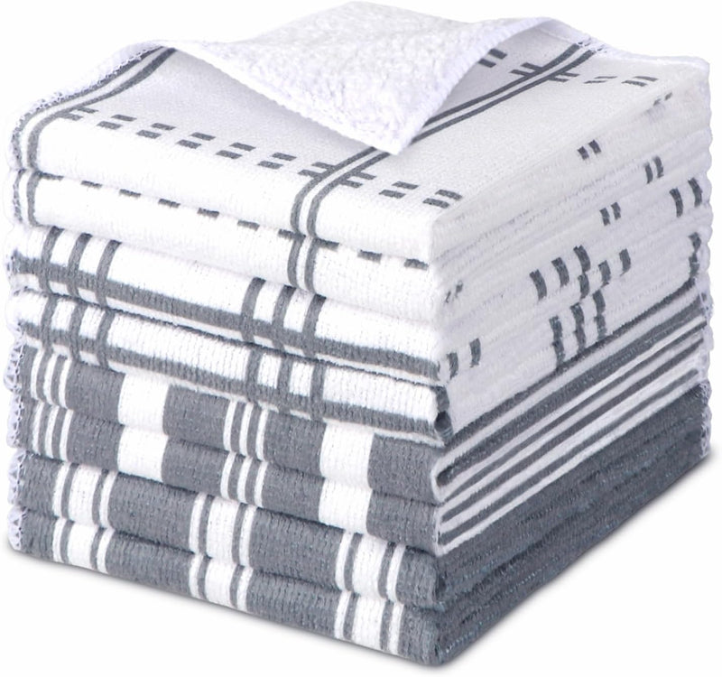 AIDEA Kitchen Towels, Absorbent Dish Cloth for Kitchen, Soft Dish Towels for Home, Multi-Purpose Cloths for Household Cleaning and Drying-8PK, 12”x12”