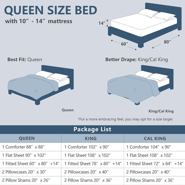CozyLux Queen Comforter Set - 7 Pieces Bed in a Bag Terracotta Comforters Queen Size Bed Set, Soft Burnt Orange Bedding Set with All Seasons Comforter, Sheets, Pillowcases & Shams
