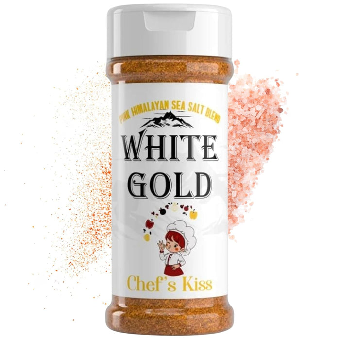 White Gold Cajun Seasoning - Cajun Spice with Pink Himalayan Sea Salt - Mardi Gras-inspired Gourmet Flavor for Vegetables, Stews & Grilling Seasoning, Natural Ingredients, Gluten-Free, Vegan, Keto Friendly