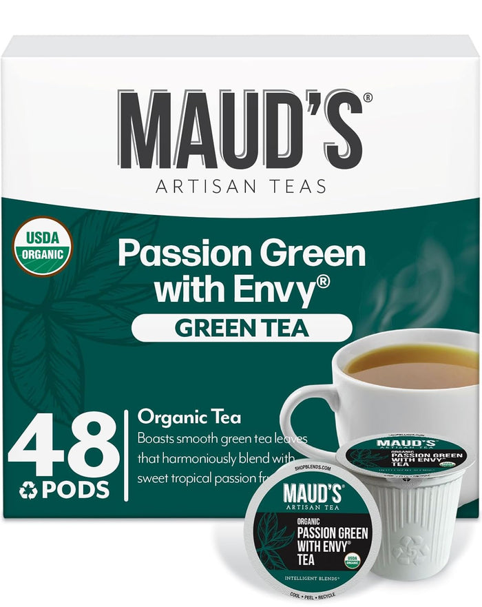 Maud's Organic English Breakfast Black Tea Pods, 24 ct, Recyclable Single Serve Pods – 100% Gourmet Blended Tea Leaves, Compatible with Keurig K Cups Maker