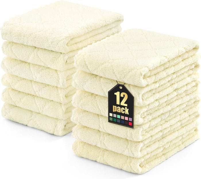 Homaxy 24 Pack Kitchen Dish Cloths (10 x 10 Inches, Grey), Super Soft and Absorbent Coral Velvet Dish Towels, Nonstick Oil Fast Drying Microfiber Cleaning Cloth, No Lint Household Dishcloths