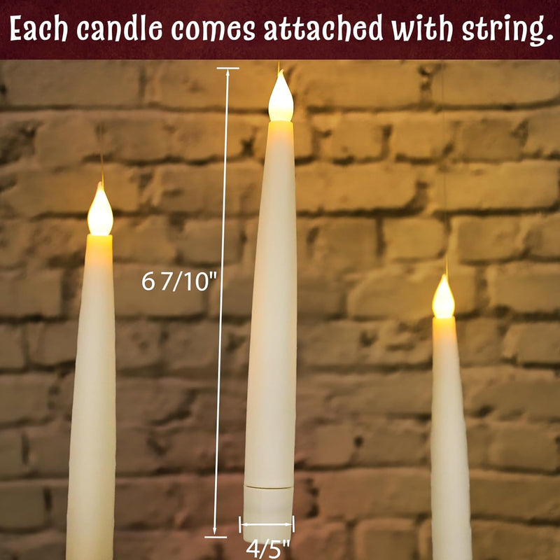 ORIENTAL CHERRY Halloween Decorations - Floating Candles with Wand - 12 Pcs Magic Flickering Warm Light Flameless Floating LED Candle Christmas Decor for Indoor Classroom Bedroom Party