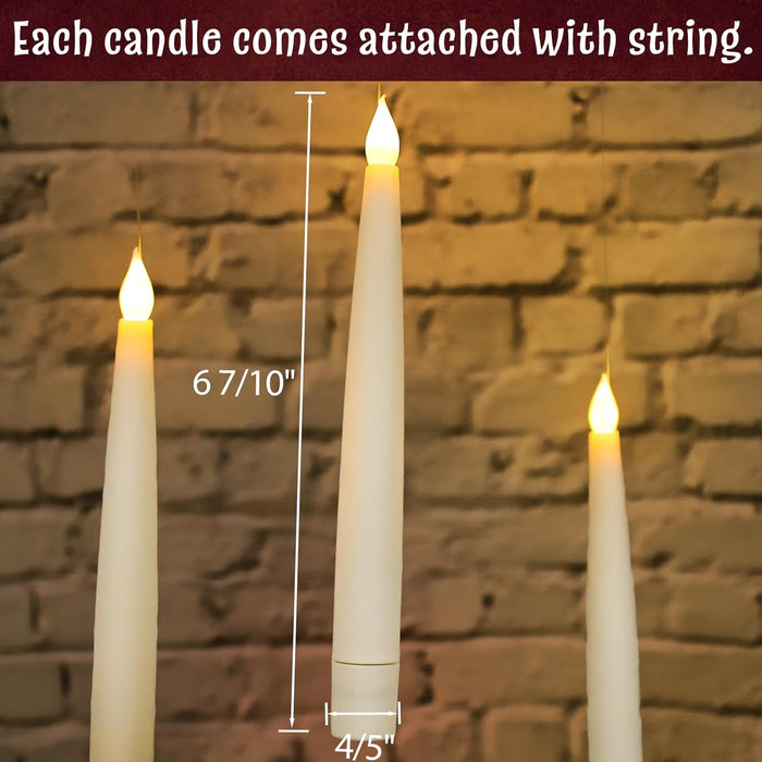 ORIENTAL CHERRY Halloween Decorations - Floating Candles with Wand - 12 Pcs Magic Flickering Warm Light Flameless Floating LED Candle Christmas Decor for Indoor Classroom Bedroom Party