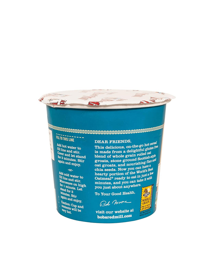 Bob's Red Mill GF Oatmeal Cup, Classic, 1.81 Ounce Cup (Pack of 12) - Non-GMO, Vegan, Whole Grain, Kosher