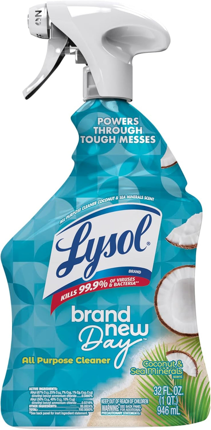 Lysol All Purpose Cleaner Spray, Multi-Purpose Disinfecting Spray, Kitchen & Bathroom Cleaner, Mango & Hibiscus Scent, 32 Fl Oz