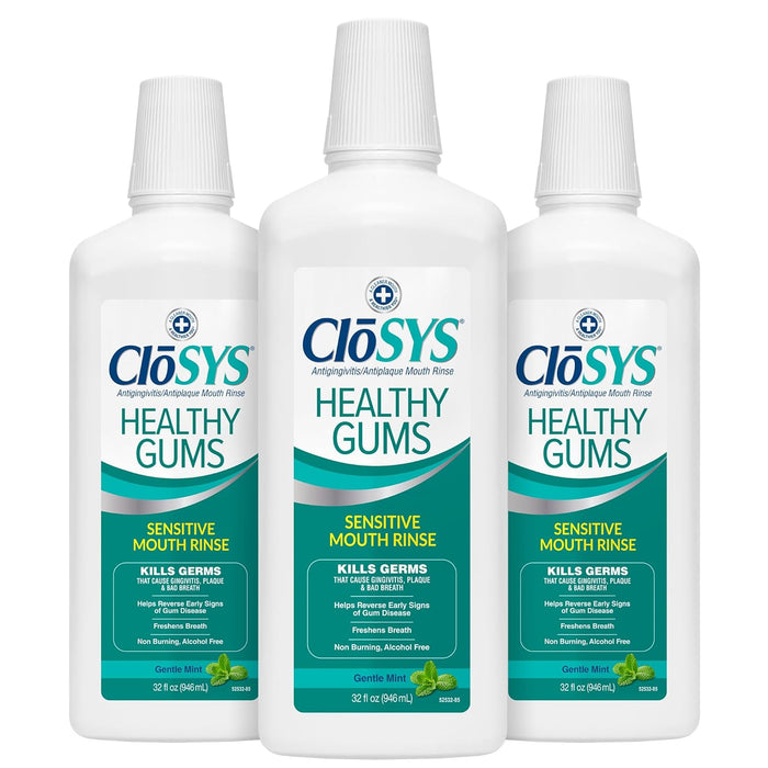 Closys Healthy Gums Mouthwash, Antiplaque and Anti-gingivitis for Gum Health, Non-Burning, Non-Irritating – 32 Fl Oz