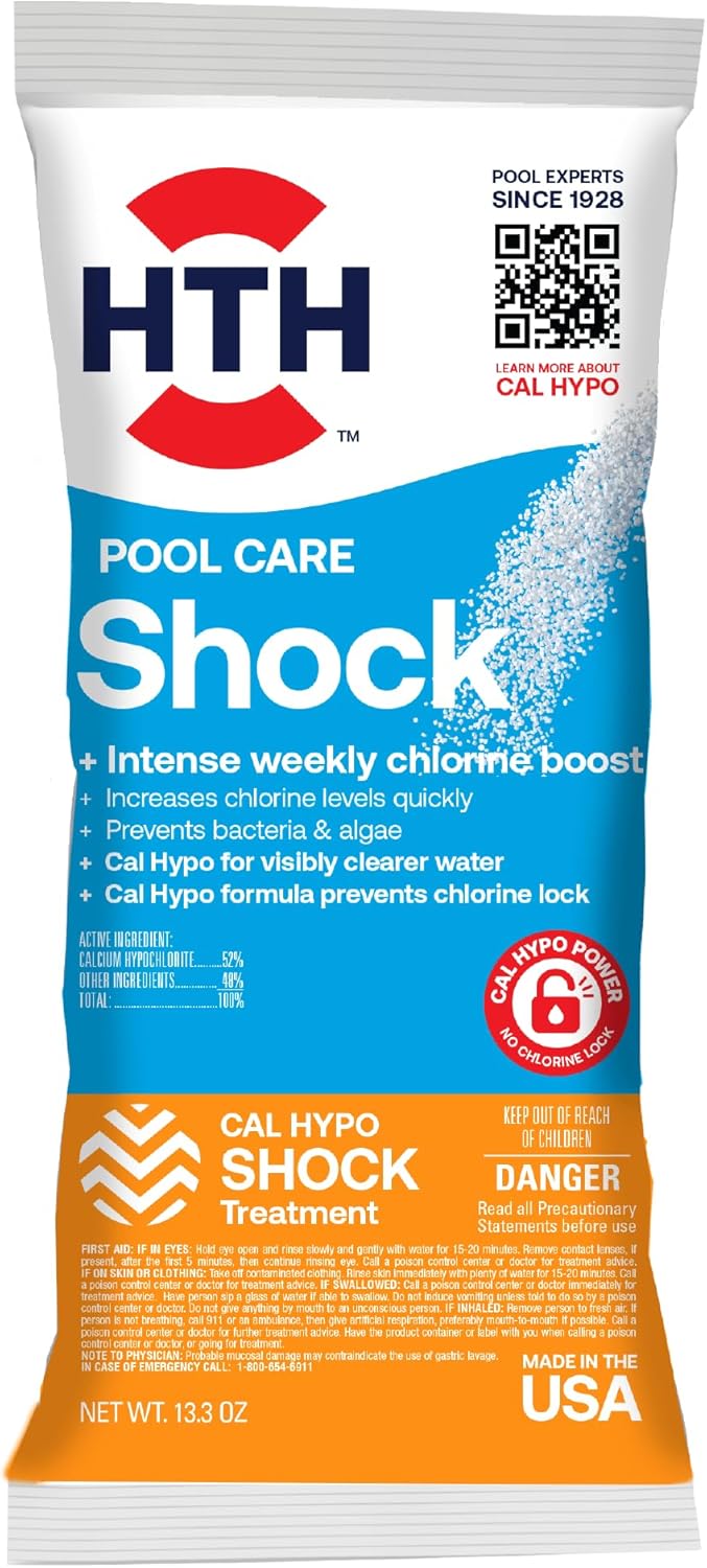 HTH 52036R Pool Care Shock Advanced, Swimming Pool Chemical - Cal Hypo Formula, Prevents Bacteria & Algae, Restores Crystal Clear Water - Shock Treatment, (6 Pack)
