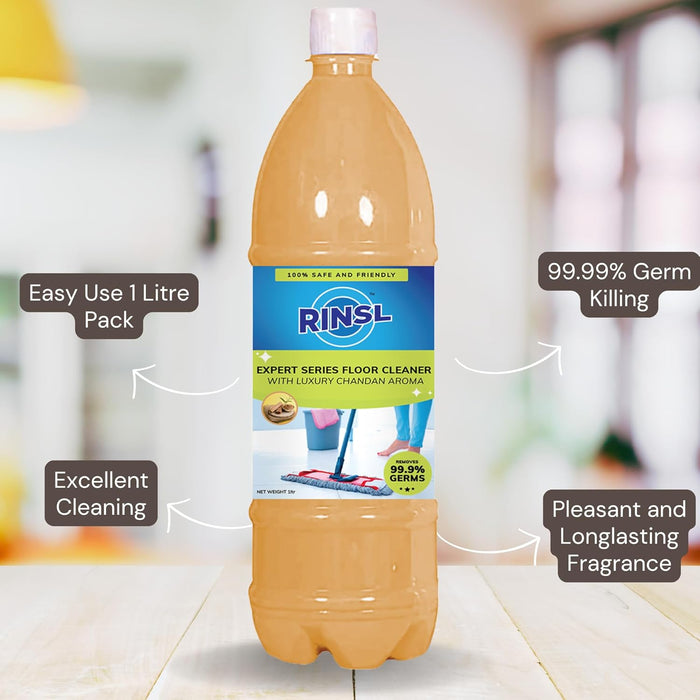 Rinsl Floor Cleaner - 1 Litre Luxury Chandan |- Pack of 2-2 Litre