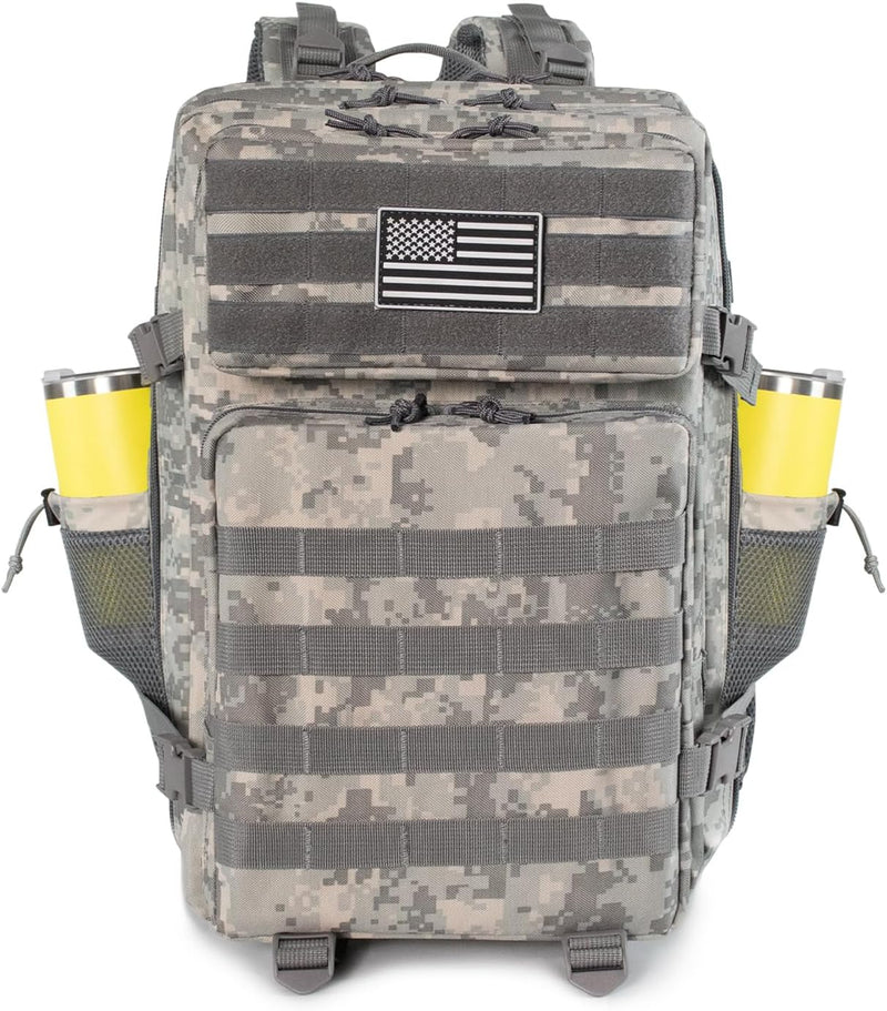 45L Military Tactical Backpack 3 Day Molle Assault Pack Large Army Bug Out Bag Rucksack Daypack for Men Outdoor Hiking Army Camping Hunting, Cow Print