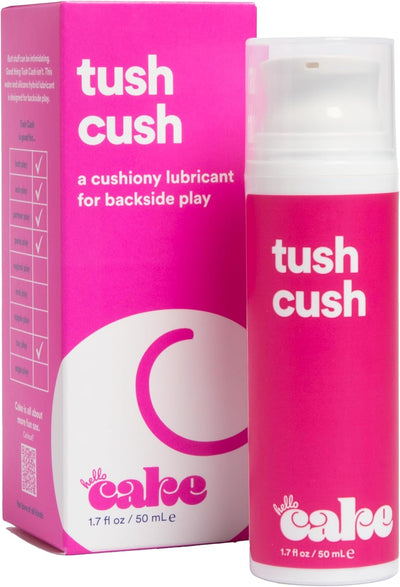 Hello Cake Tush Cush, Silicone and Water-Based Personal Lubricant, Hybrid Lube for Men, Women, and Couples, 1.7 fl oz