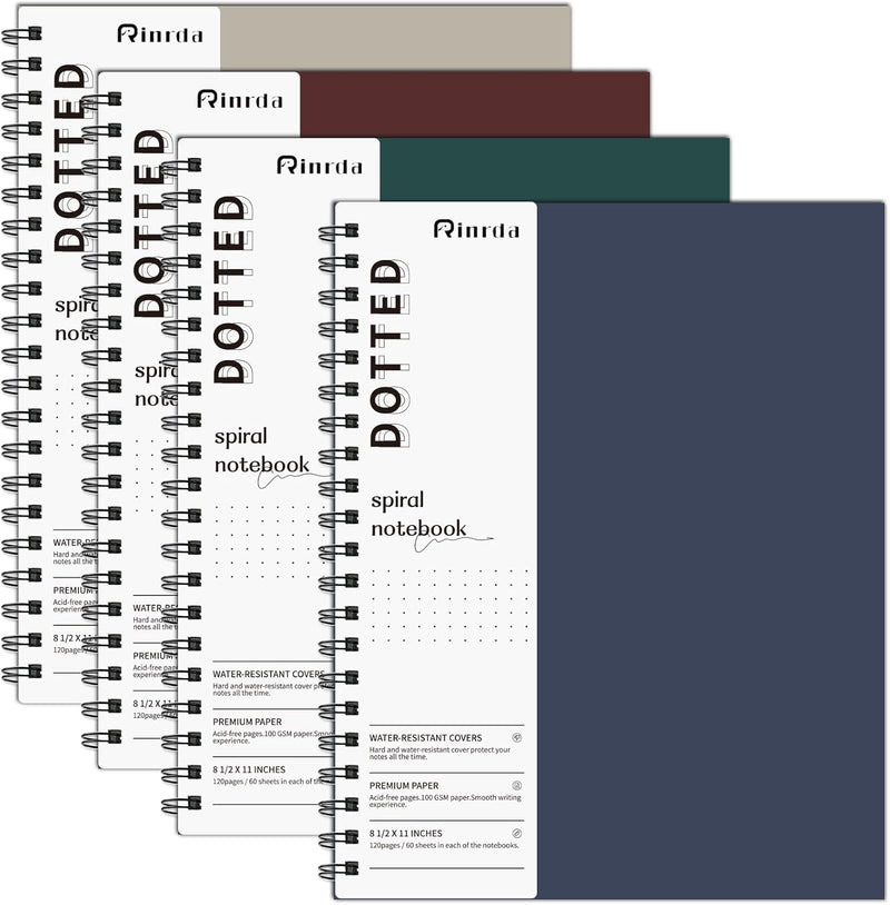 Graph Paper Notebook Spiral Notebook 8.5" x 11"-4 Pack Grid Paper Notebook Engineering notebook 120 Pages 100 GSM Graphing Paper Notebook Hardcover Journal for School (GRAPH, Mult-color)