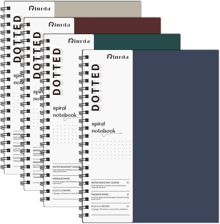 Graph Paper Notebook Spiral Notebook 8.5" x 11"-4 Pack Grid Paper Notebook Engineering notebook 120 Pages 100 GSM Graphing Paper Notebook Hardcover Journal for School (GRAPH, Mult-color)