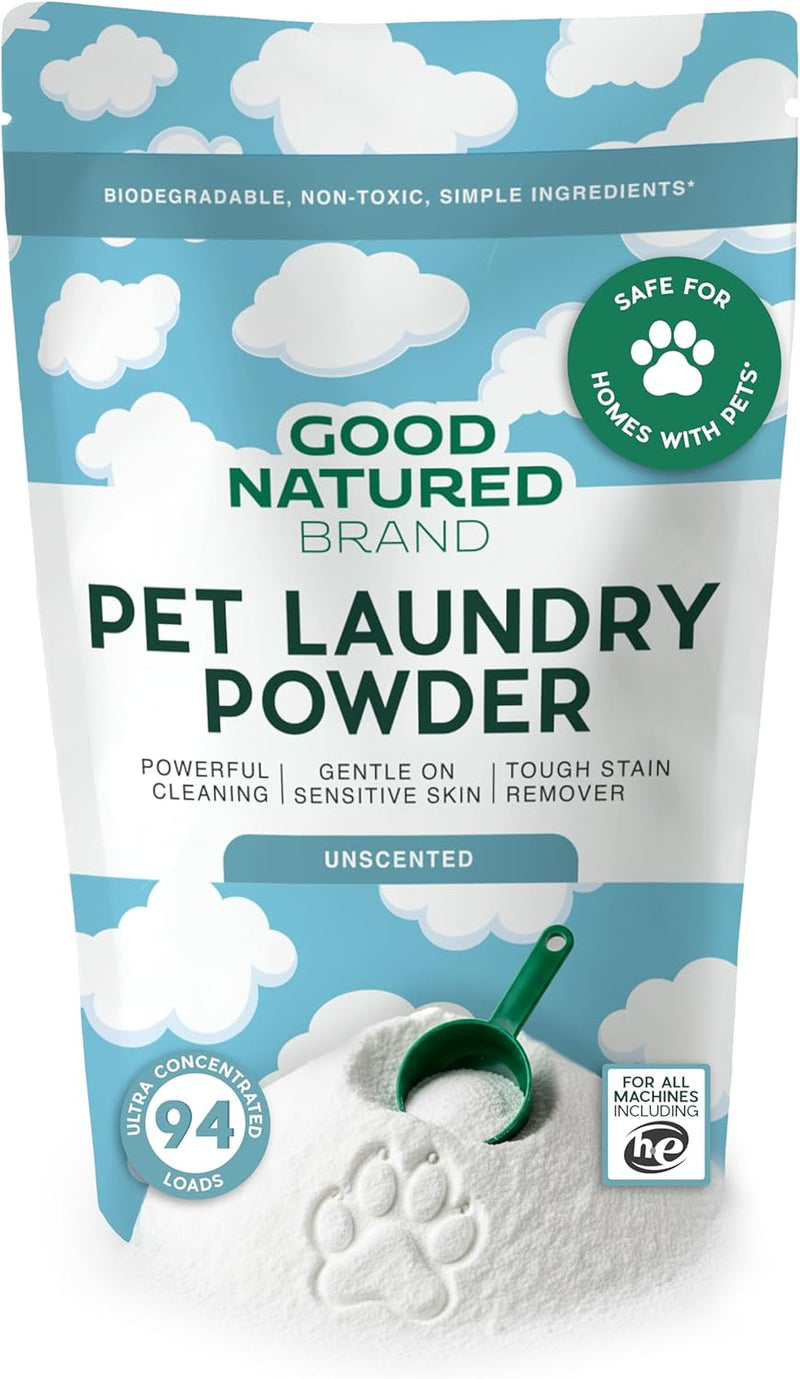 Good Natured Brand | Pet Stain & Odor Remover for Laundry | Pet Laundry Detergent for Dogs Beds, Cat Pee, Smell, Dog Drool | Hypoallergenic & Non-Toxic | Lavender | 47oz 94 Loads