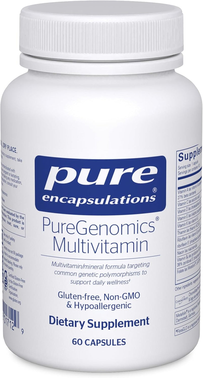 Pure Encapsulations PureGenomics Multivitamin - Supplement to Support Nutrient Requirements of Common Genetic Variations - with Vitamin A,B,C,D,E, K & Minerals - 30 Capsules