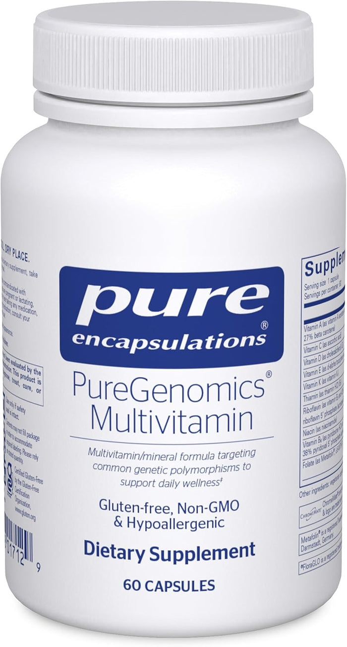 Pure Encapsulations PureGenomics Multivitamin - Supplement to Support Nutrient Requirements of Common Genetic Variations - with Vitamin A,B,C,D,E, K & Minerals - 30 Capsules