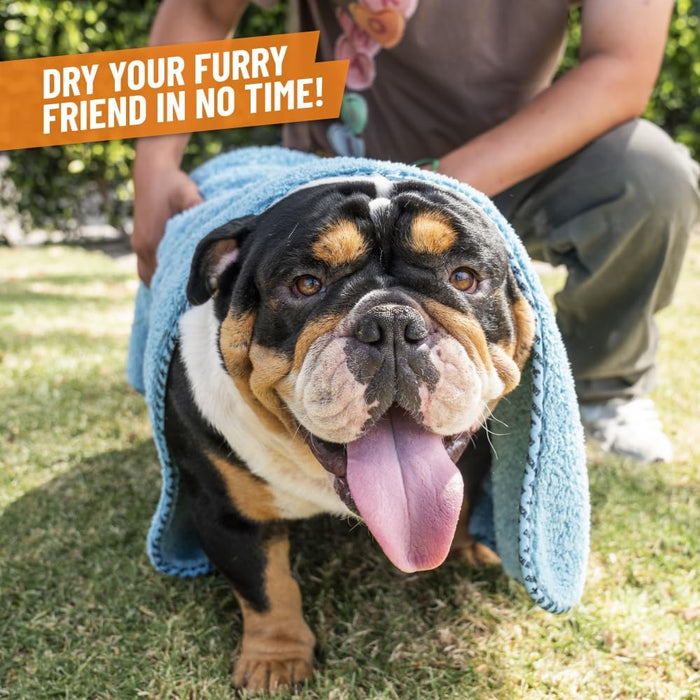 Furrocious Super Absorbent, Ultra Soft Microfiber Pet Towel for Drying & Grooming Dogs, Cats & More by Chemical Guys, Blue (25 inches x 36 inches) PCS1996 - Pet Blanket, Pet Bed Topper