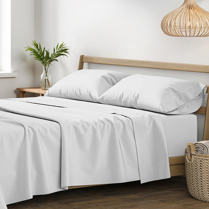XOOX Linen 100% Egyptian Cotton King Size Sheets Set - Luxury 1200 Thread Count Egyptian Cotton Sheets King Size, 17" Deep Pocket, Soft, Cooling Sateen Weave Hotel Quality Bedding Set - Light Grey