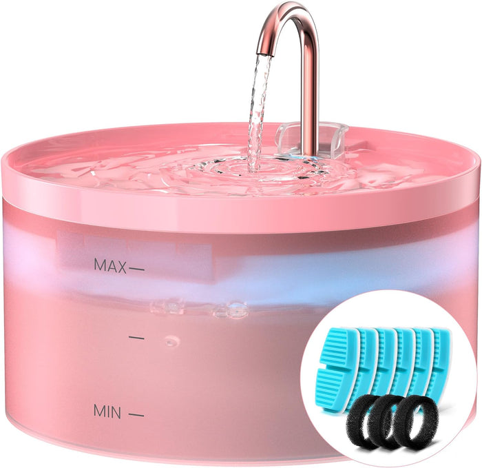 Cat Water Fountain: 108oz/3.2L Cat Fountain Super Silent Pet Drinking Dispenser - Water Fountains for Kitty Indoor - Quiet Pump and Faucet Design - Suitable for Cats and Dogs - BEMOONY