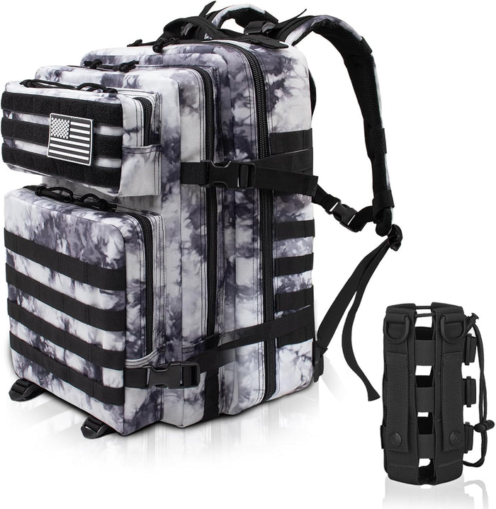 45L Military Tactical Backpack 3 Day Molle Assault Pack Large Army Bug Out Bag Rucksack Daypack for Men Outdoor Hiking Army Camping Hunting, Cow Print