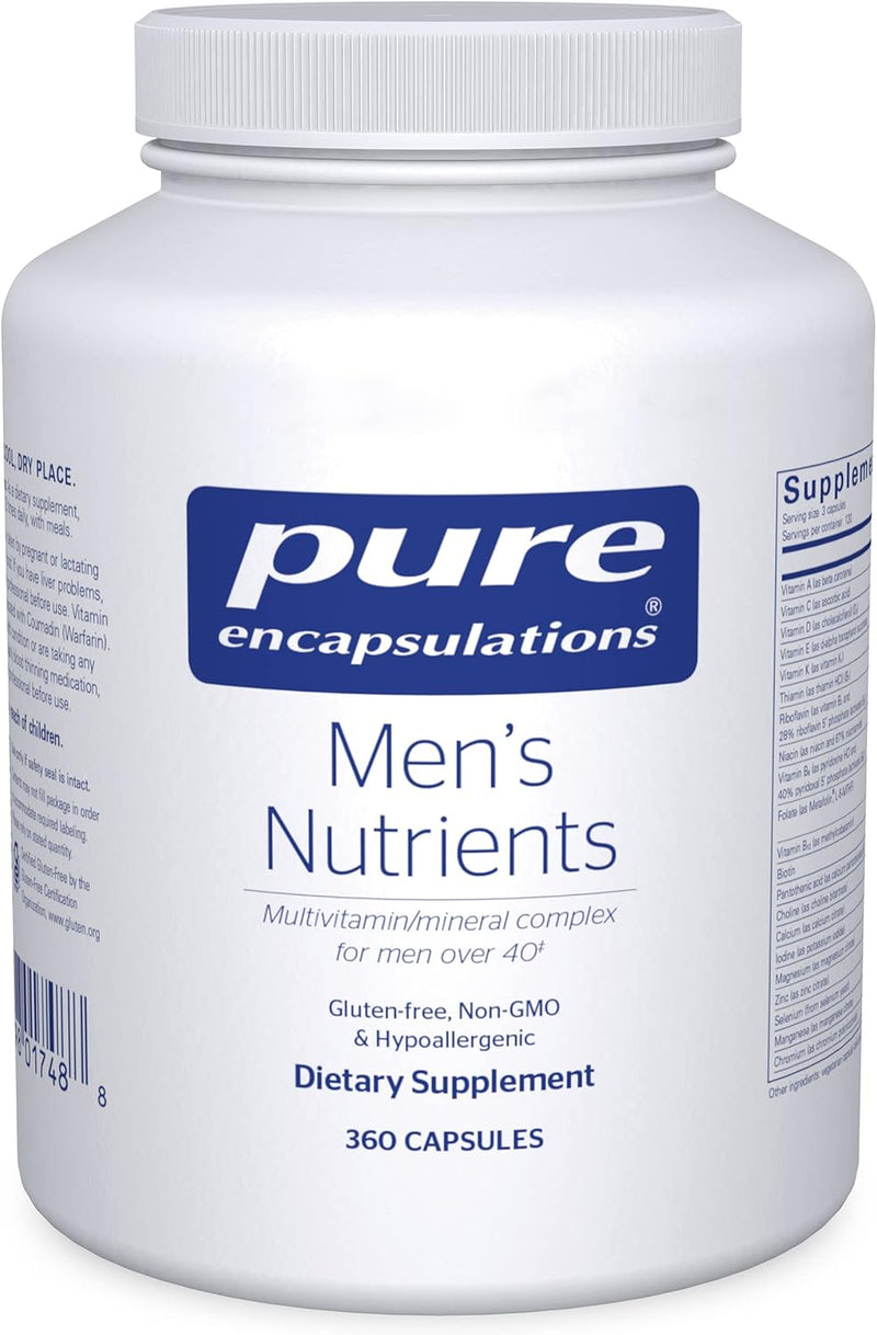 Pure Encapsulations Men's Nutrients - Multivitamin Mineral Supplement to Support Energy, Endurance & Stamina in Men Over 40* - with Vitamin D, Vitamin C & Trace Minerals - 180 Capsules