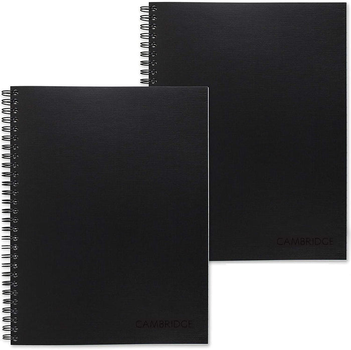 Cambridge Business Notebook, Legal Ruled, 6-1/2" x 9-1/2", Wirebound, Black, 2 Pack (73599)
