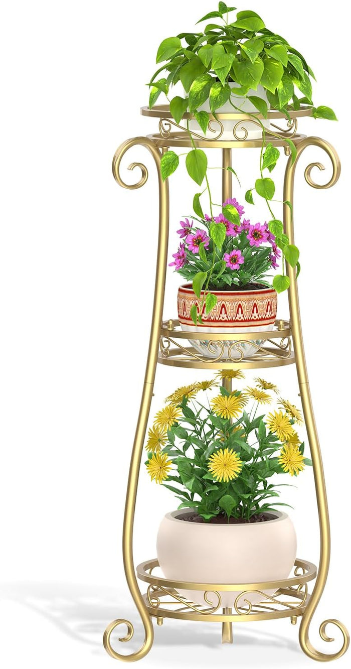 LASZOLA Black 3 Tiered Wood Plant Stand Indoor for Larger Heavy Duty Planter, Sturdy Multi Level Vertical Flowers Racks for Narrow Inside Floor , Decorate Shelving for Hold House Tree, Space Saving
