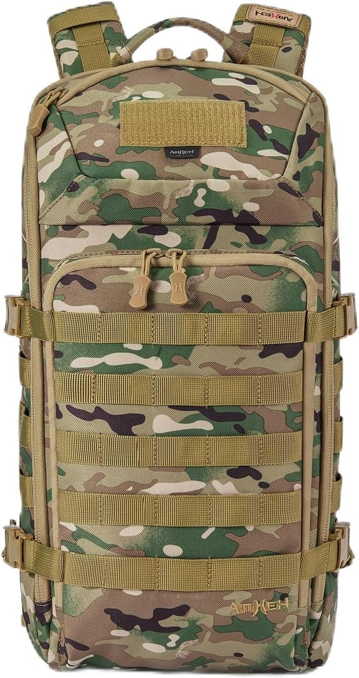 Tactical Backpack Military Slim Army Bag Molle Daypack 20L Outdoors Hiking Camping Travel EDC Pack with Multiple Pockets Waterproof for Men (Black)
