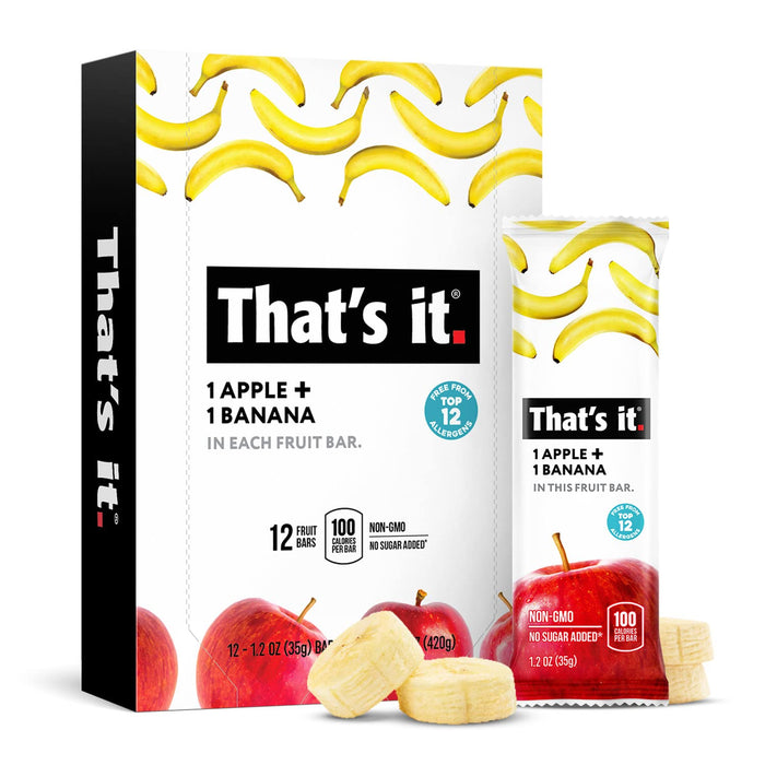 That's it. Apple + Coconut 100% Natural Real Fruit Bar, Best High Fiber Vegan, Gluten Free Healthy Snack, Paleo for Children & Adults, Non GMO No Added Sugar, No Preservatives Energy Food (12 Pack)