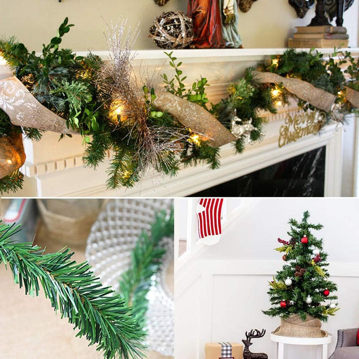 DearHouse 40Feet Christmas Garland, 2 Strands Artificial Pine Garland Soft Greenery Garland for Holiday Wedding Party,Stairs,Fireplaces Decoration, Outdoor/Indoor Use