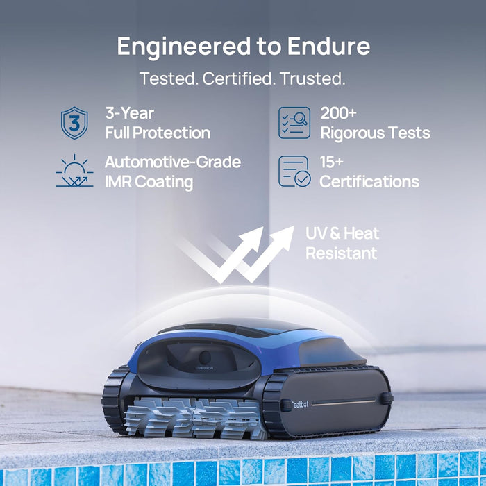 (2025 Upgrade) Beatbot AquaSense 2 Cordless Robotic Pool Vacuum Cleaner, Smart Surface Parking, Double-Pass Waterline Scrubbing, Cleans Floor, Walls and Waterline, Light Blue