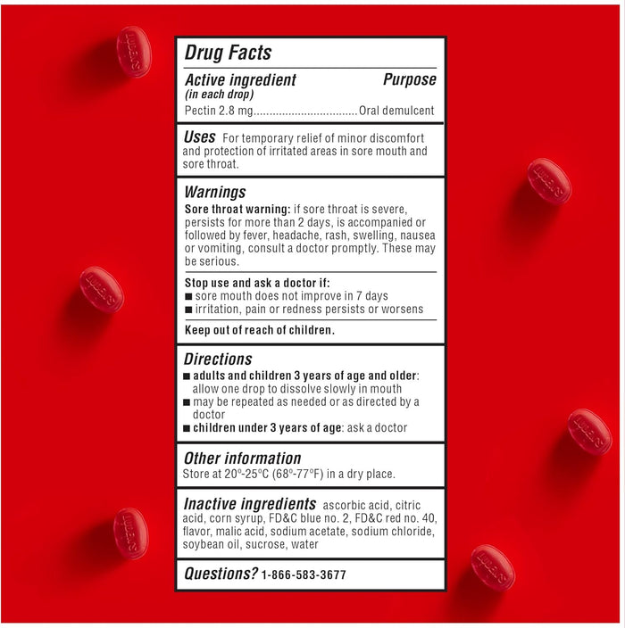 Luden's Sore Throat Relief Lozenges for Minor Everyday Irritation & Dry Mouth, Wild Cherry Flavored Drops, 30 Count