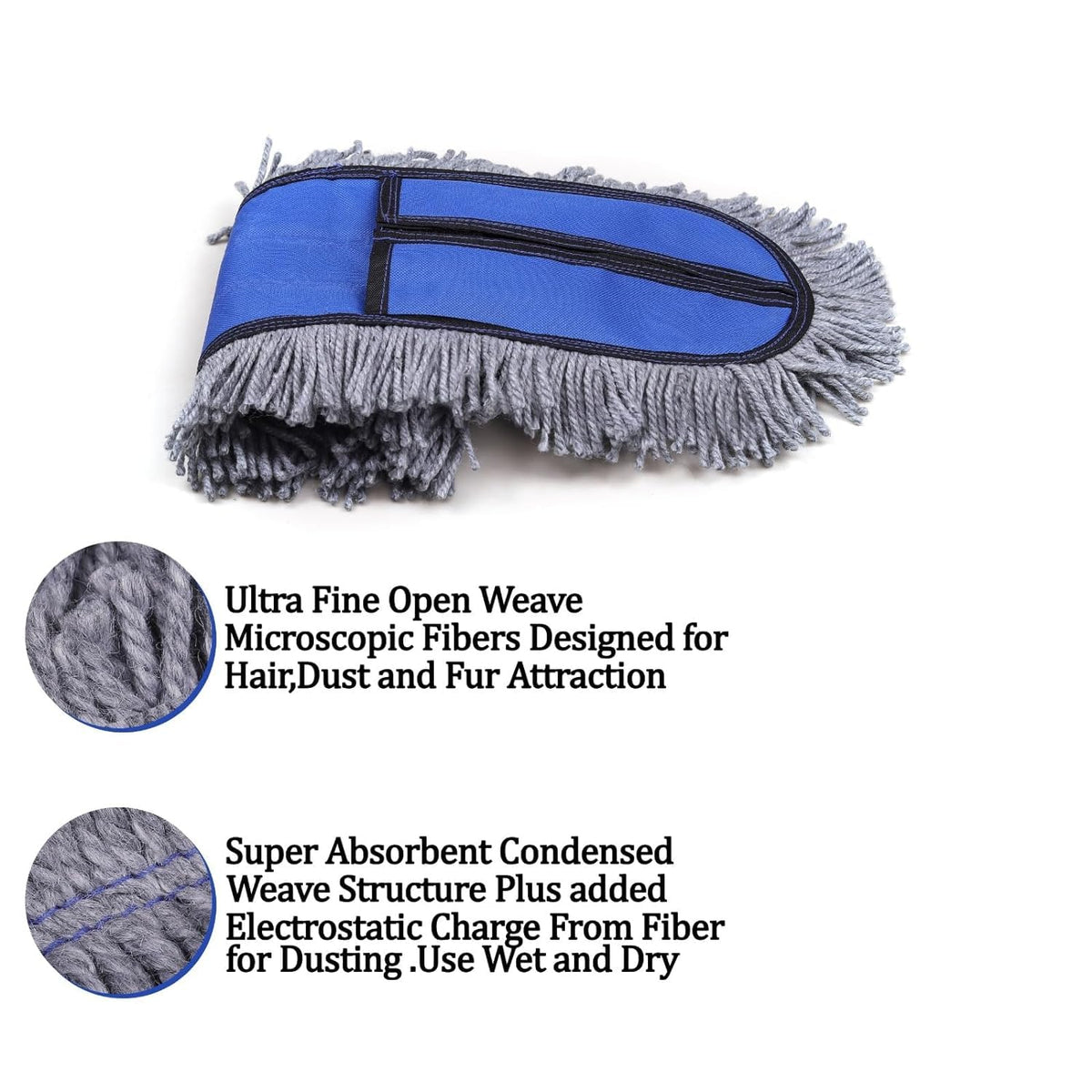 Inuvik Microfiber Wet & Dry Cotton Pad Floor Mop 75x14x6(18-Inch Head) with 4 Feet Telescopic handle Floor Cleaning Mop Home Office Hotels Hospitals(Set of 1)(18 INCH Full Set)