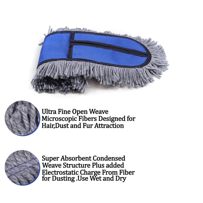 Inuvik Microfiber Wet & Dry Cotton Pad Floor Mop 75x14x6(18-Inch Head) with 4 Feet Telescopic handle Floor Cleaning Mop Home Office Hotels Hospitals(Set of 1)(18 INCH Full Set)
