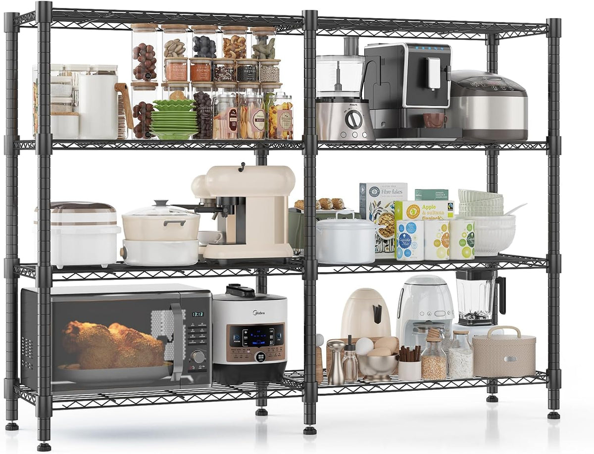 Homdox 5 Tier Storage Shelves, Heavy Duty Wire Shelving Unit, Adjustable Metal Shelves for Storage, Garage Rack Pantry Shelves Kitchen Shelving, 14"x60"x72", Silver Gray